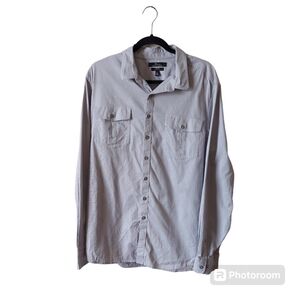 *Marc Anthony Stretch Slim Fit Gray Men's Button Down Shirt With Front Pockets